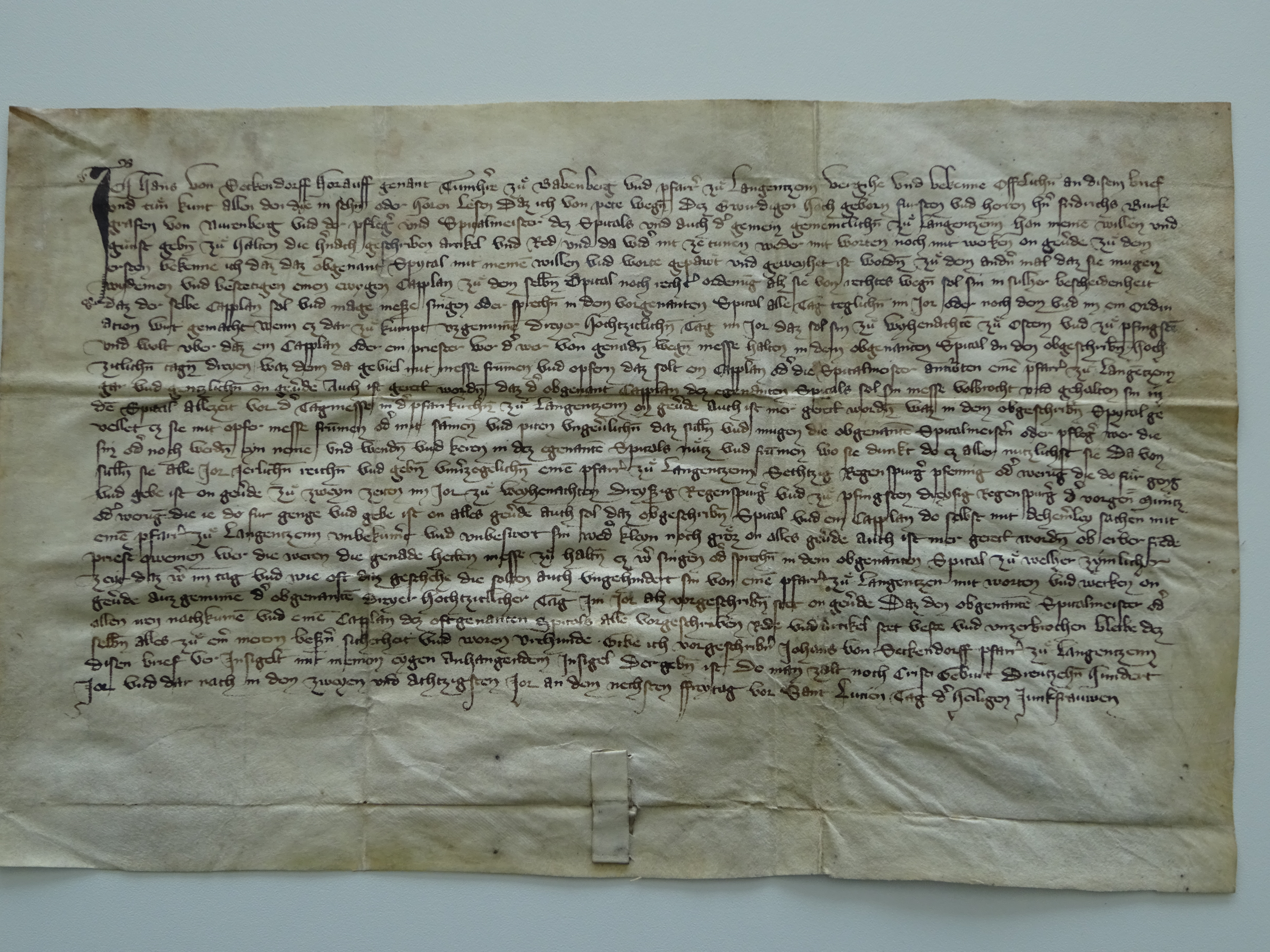  Weihnungsbrief des Langenzenner Spitals, 1382 